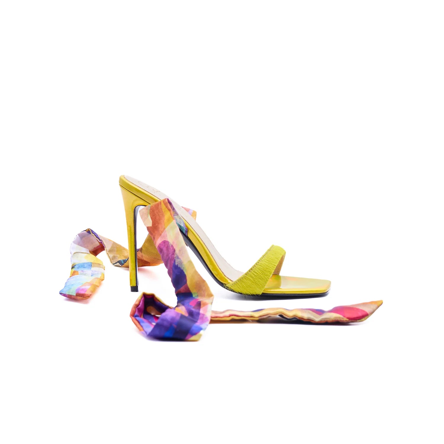 Sandalo pony e vitello ocra