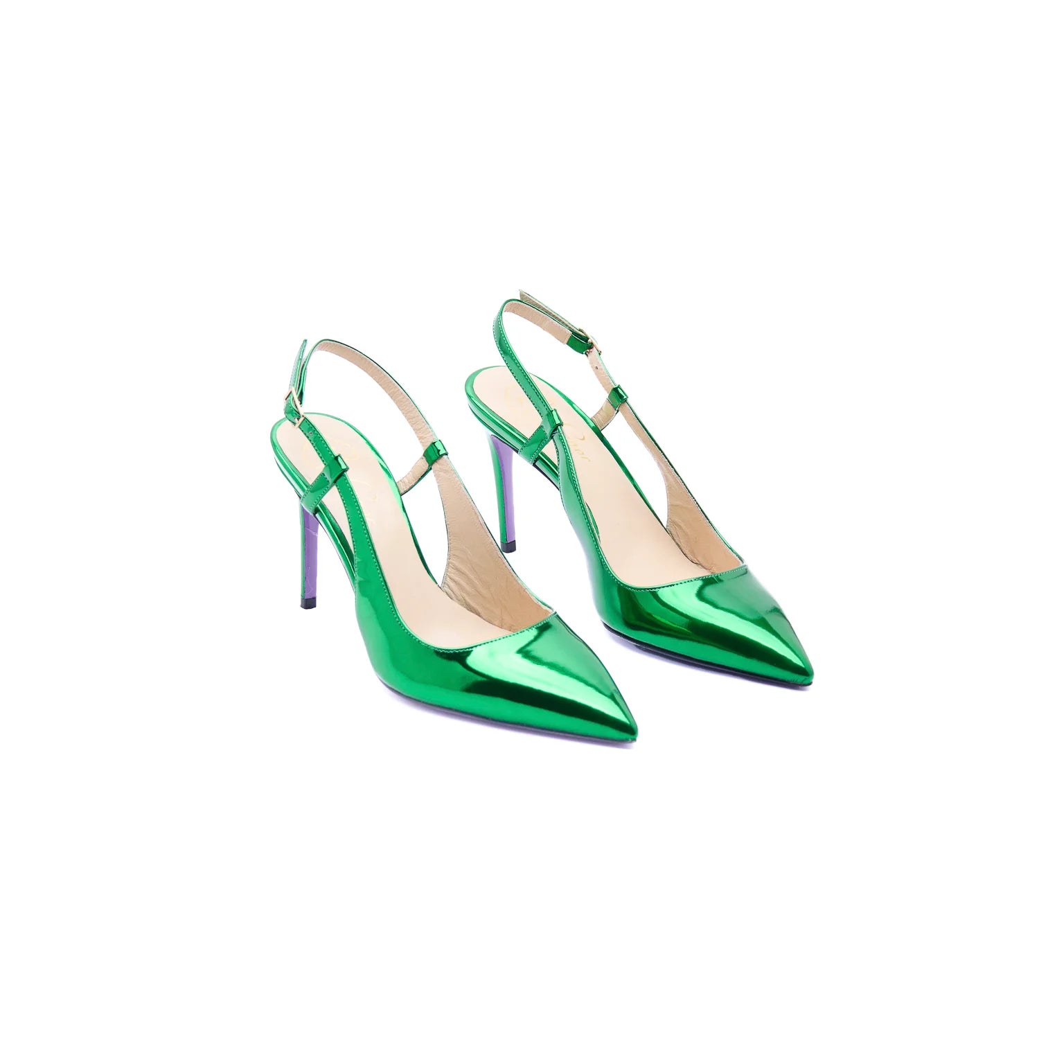 Slingback laminato verde