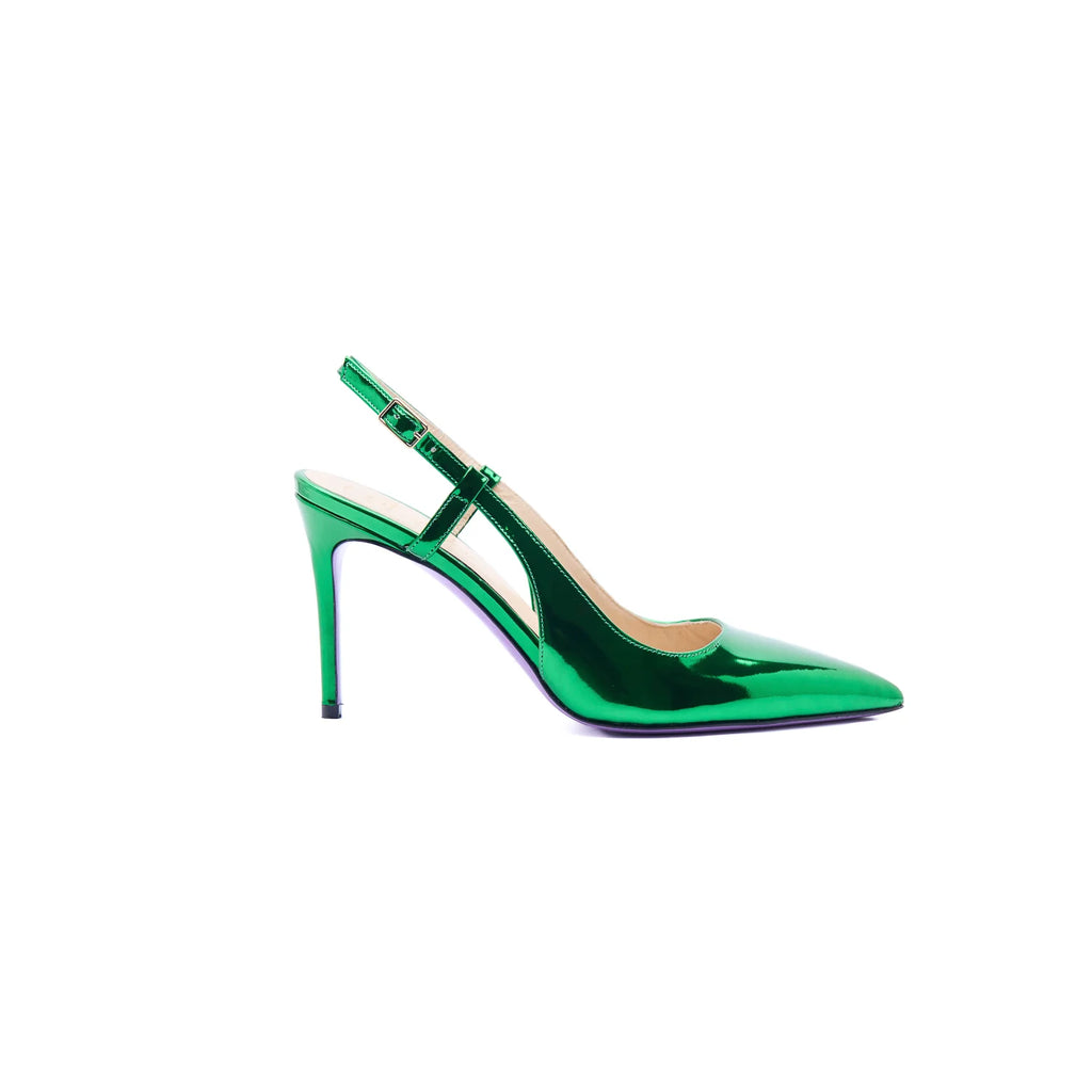 Slingback laminato verde