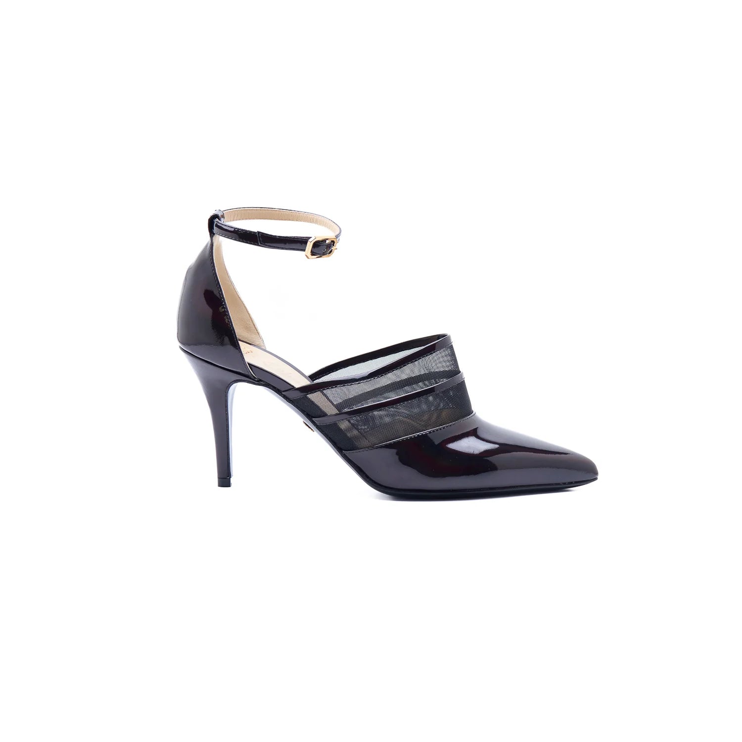 Slingback vernice e rete nera
