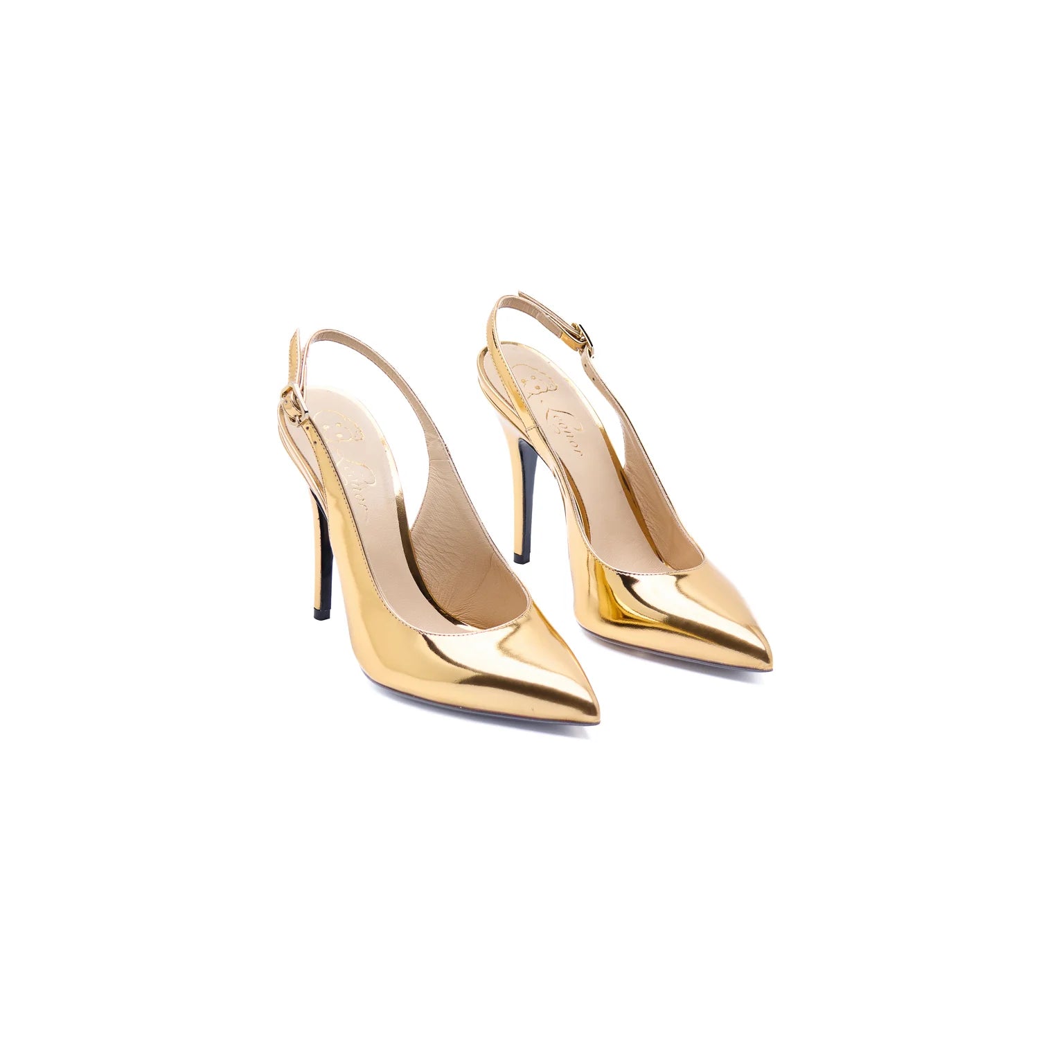 Slingback specchio oro