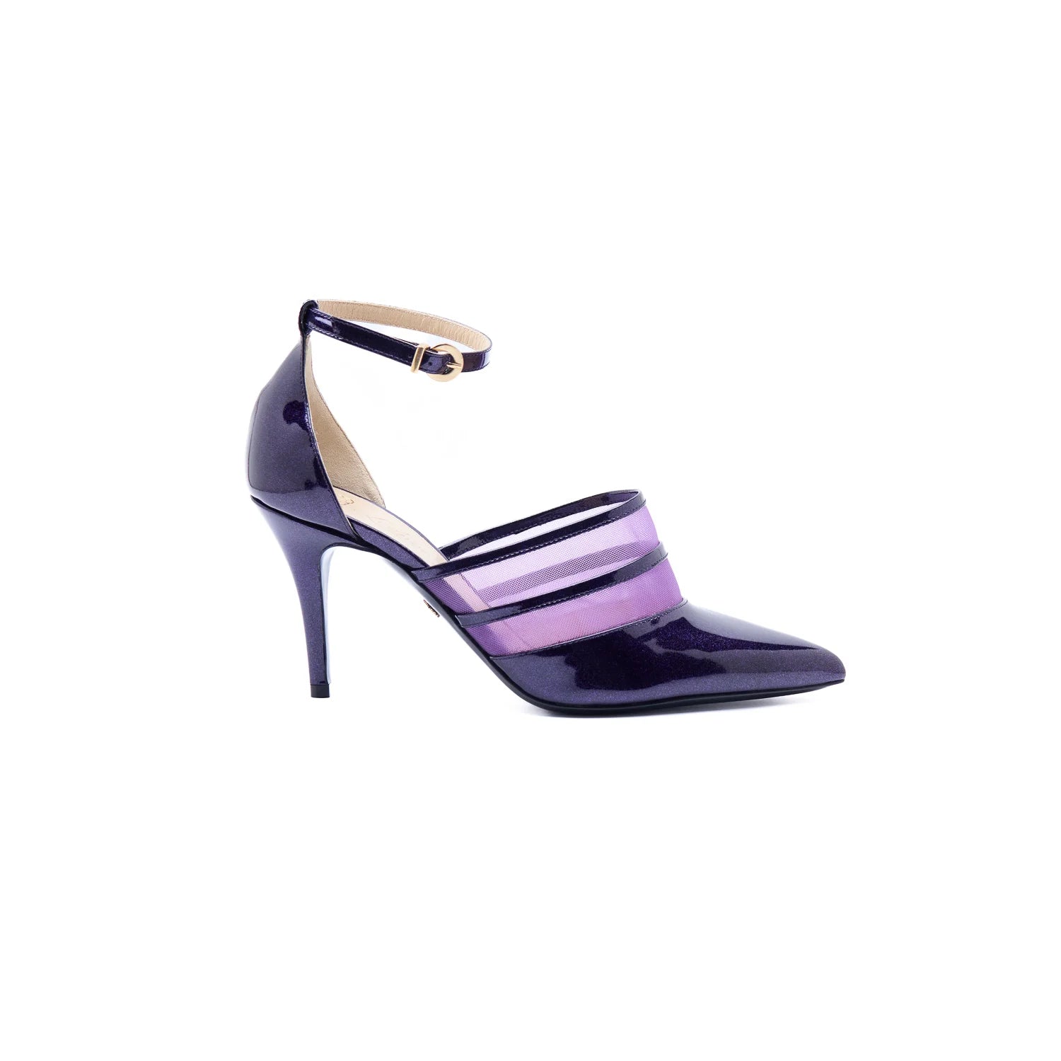 Slingback vernice e rete viola