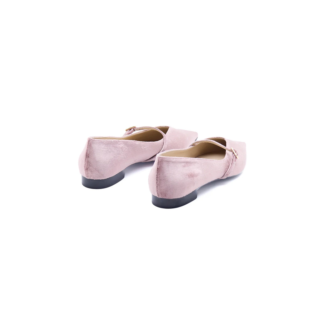 Ballerina in velluto rosa antico