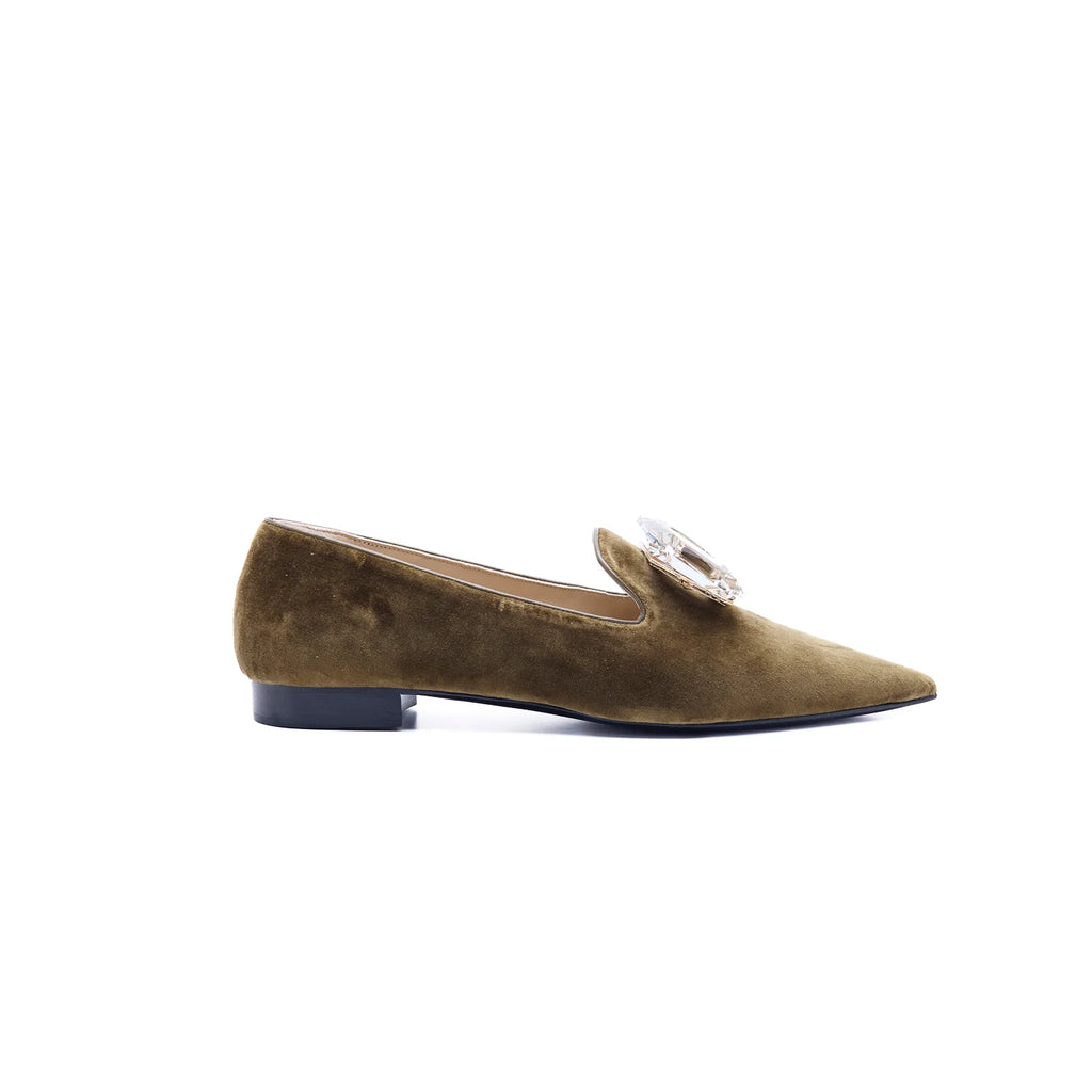 Ballerina in velluto sughero con accessorio